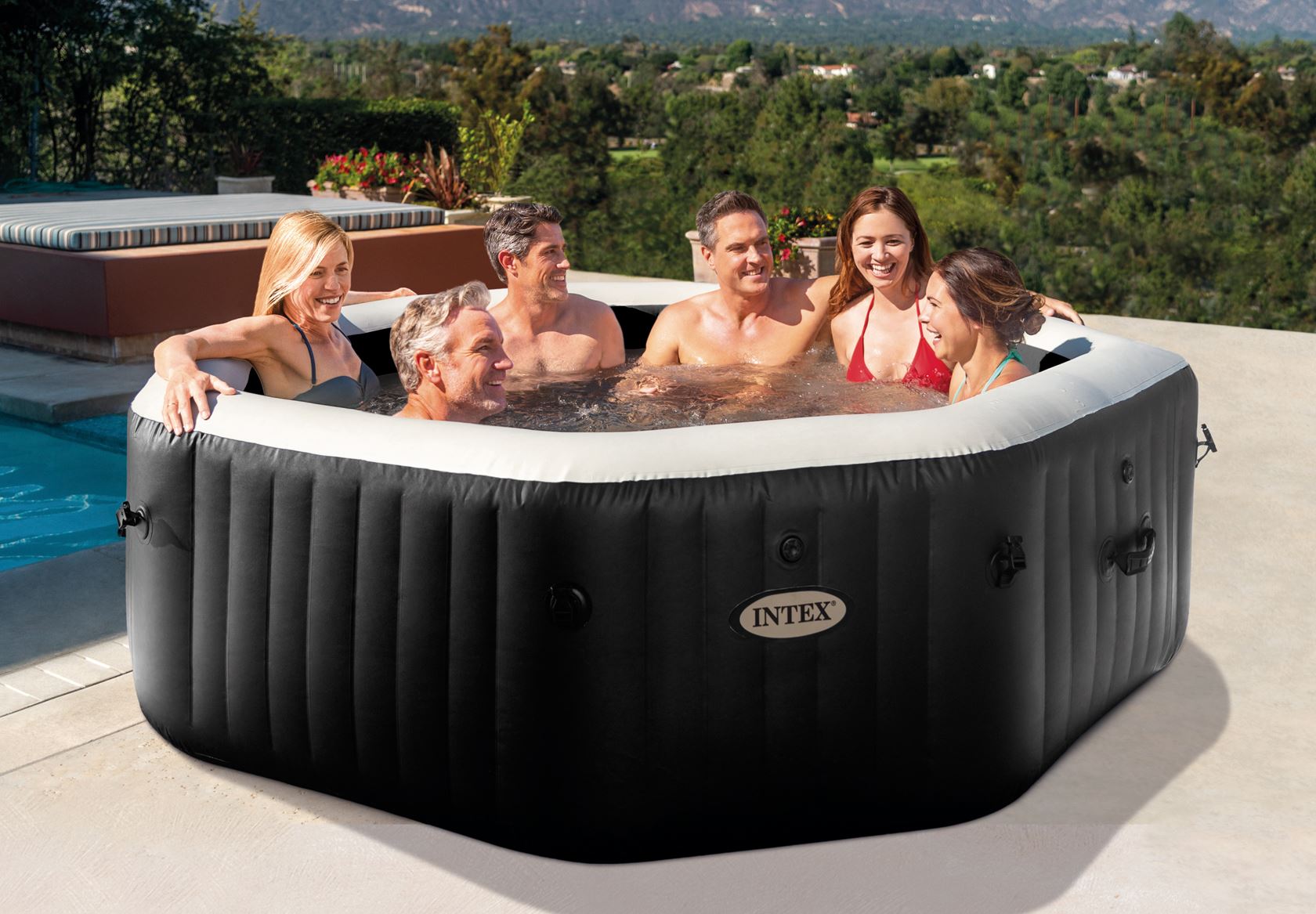 PureSpa jet & bubble Deluxe Ø218xH71cm Jacuzzi 6 personnes 'Carbone