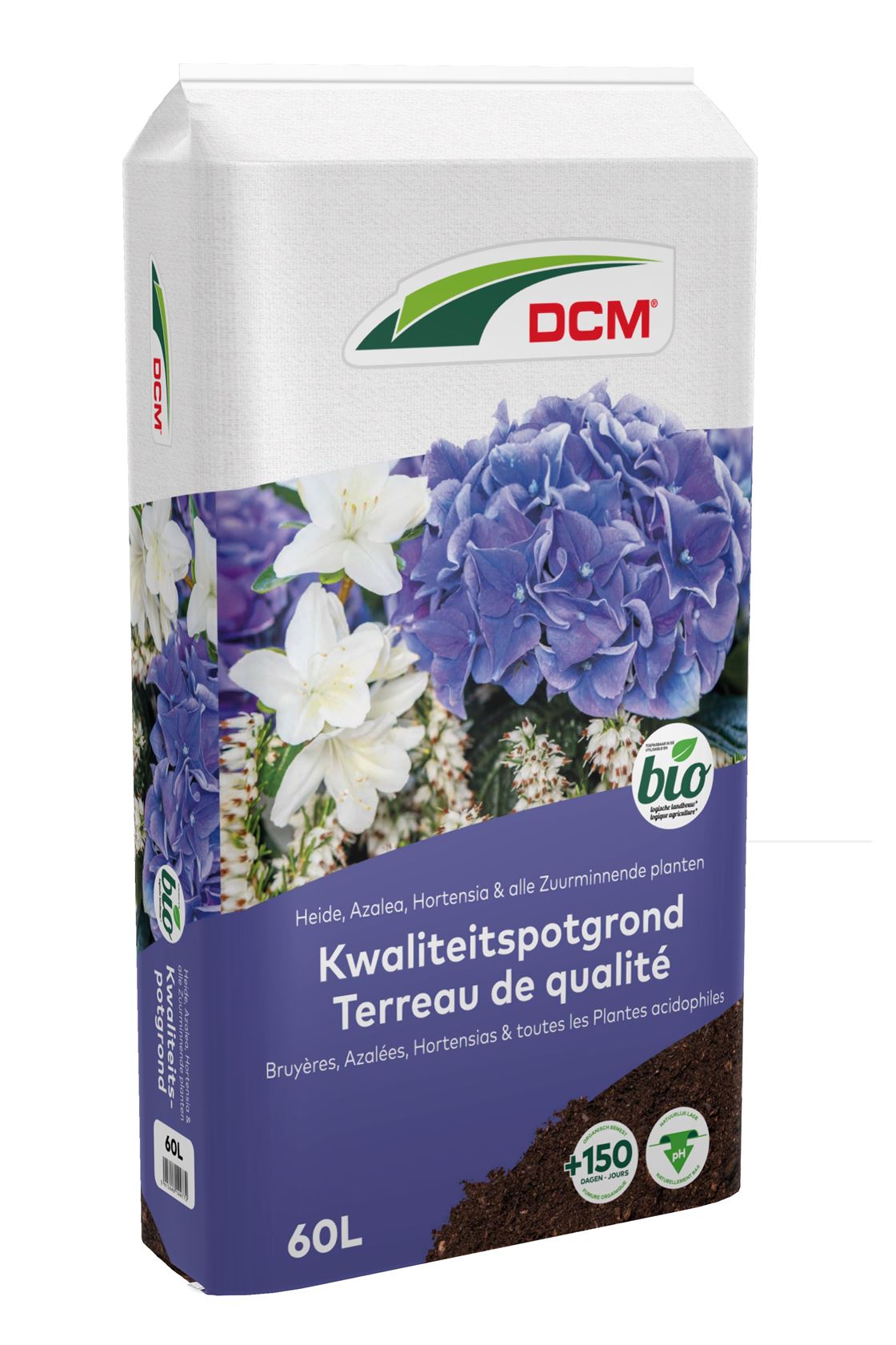 DCM Potgrond voor Heide, Azalea, Hortensia & alle Zuurminnende Planten 60L