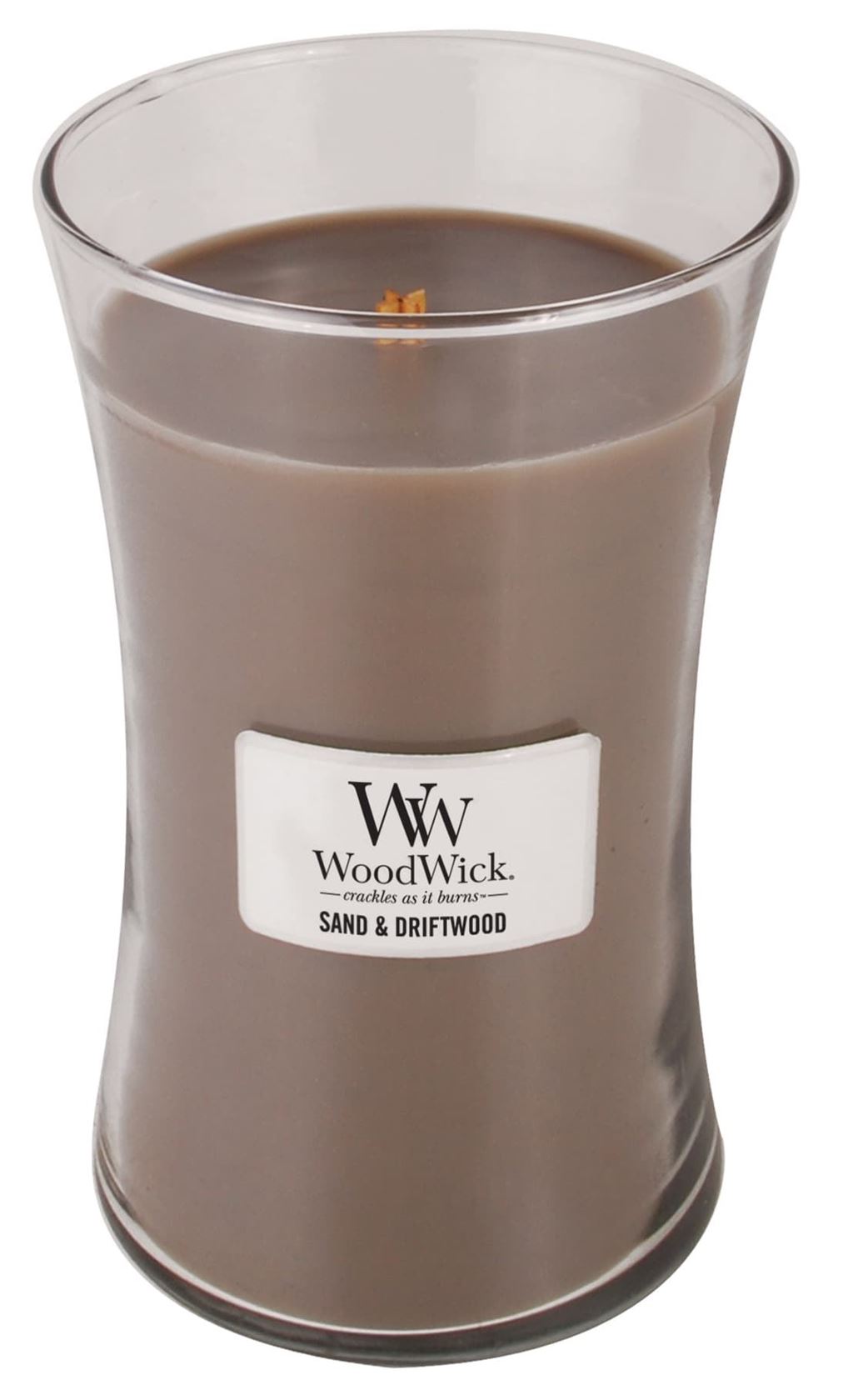 Woodwick Large Hourglass Candle - Sand & Driftwood - Geurkaars